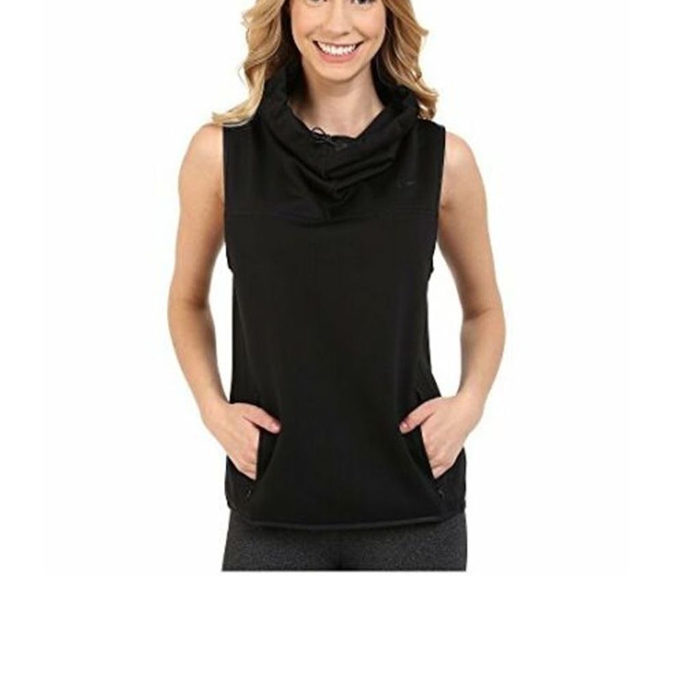 Nike Black Cowl Neck Hooded Pullover sleeveless sweatshirt Vest Womens S